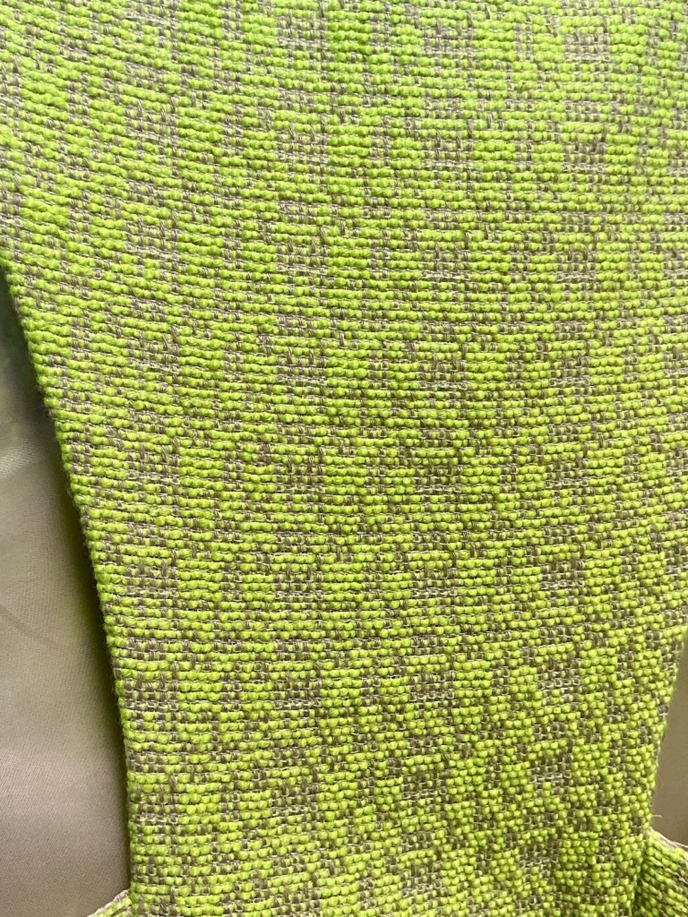 J Crew Factory neon green houndstooth tweed racer back sheath dress, size 12 - Picture 7 of 8
